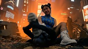 Giantess Chun-Li Humiliates Batman With Long Boots