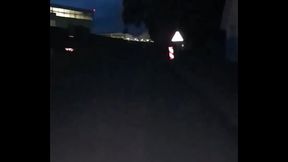 Big Cumshot naked on the street #2