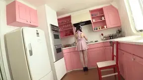 Voluptuous Asian teen in pink Kirari Sena jumps on a cock 5
