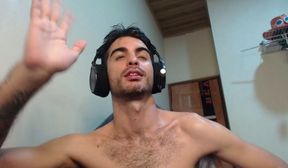 uncut cock wank and self suck