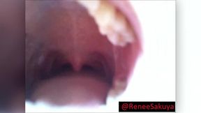 upclose inside look of her mouth and teeth, fetish video