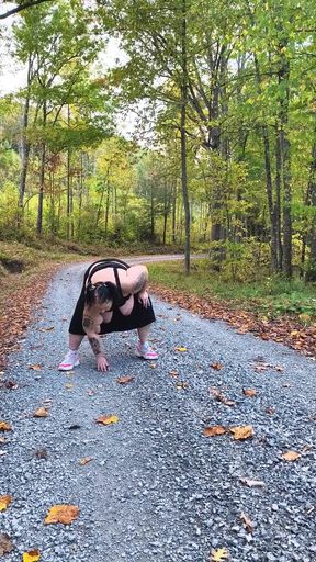 In the Country Road This Whore Squirts Out a Load