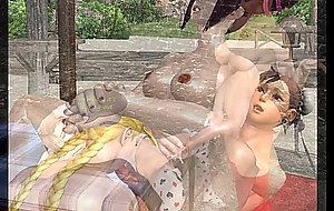 3D Futanari Babes Orgasming!