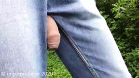 Big flaccid cock shows off in forest hike