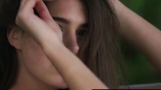 Teenager Katrine Pirs flaunts her naive body