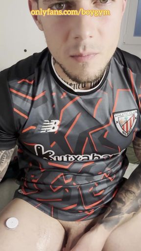 My Cock Is Cumming with No Touch!! Football Outfit
