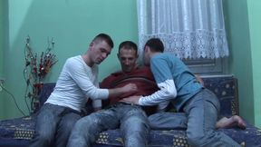 Gay for Pleasure - Sexy gay 3some on the couch