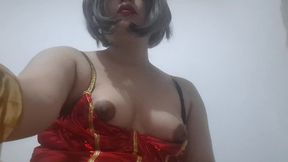 full version: sissy wonder woman workout routine while being anal fucked by an enormous butt plug