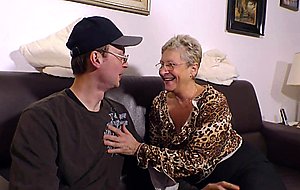Naughty blonde granny angelika banged intense