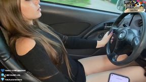 Vibrators cumming hard on drive-thru, public ecstasy, remote-controlled lust