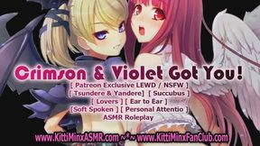 Tsundere & Yandere Succubus Girls Crimson And Violet Have Their Way With You! [ Threesome aka 3 Way ] - NSFW 18+ XXX Erotic ASMR Audio Roleplay