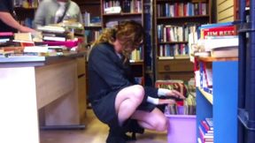 tranny flashing in book store