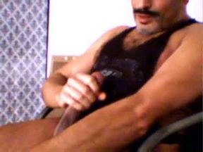 Hairy Horny Daddy Strokes His Big Cock
