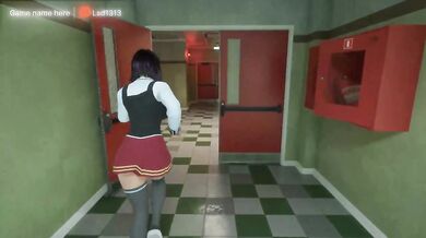 Kira made a hole in the wall with her holes. Hentai Game Animation 3D. part 2