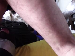 Hogtied in lingerie and heels, nylon hooded, rough deepthroat, ring gag, massive goo flow, creampie