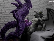 Alien Tailfucking Huge Dragon Dick Animation