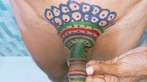 Step sister has painted the penis