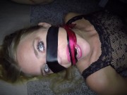 Dutch girl gets a full load of cum in her eye and she loves it