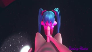 Vocaloid Hentai - POV Miku Blowjob in a Striptease Club