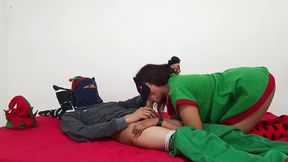 with my niece in her parents  bed, how deliciously she moves her big ass on my cock - real sex