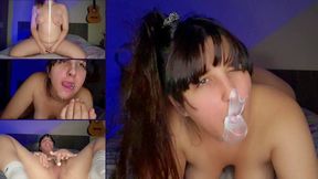 Doggystyle bubblegum blow and pussy play HD - Bunny Looner