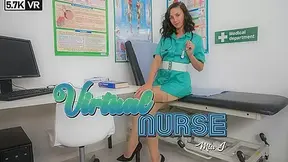 Virtual Nurse; Petite Brunette Nurse Strip Solo Thin Small Tits