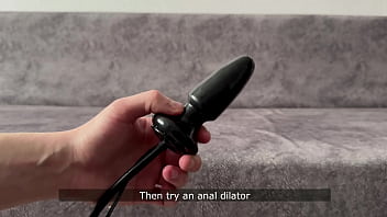 Testing an anal dilator. With speech and subtitles