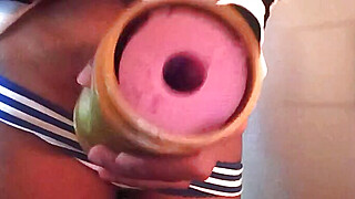 Horny Femboy Fucks his Fleshlight and Creampies it