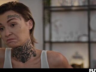 Tomboy Lesbos Futanari Sexfight - Wrestling Prison Tattoo Angels Having Lewd Pleasure with CUM Play