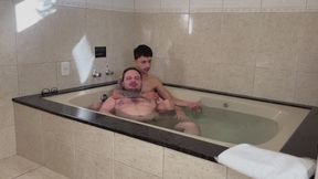 MASTER E CHOKE AND DEEP FINGER GAG DOM ON BATHTUB