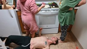 Dylan and Stitch trample me while making dinner (720)