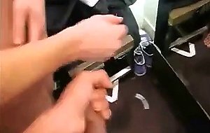 public  bath and dressing rooms stroking and cumming
