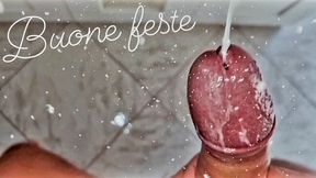 At Home Alone | Home Alone - Christmas Cumshot with a Huge Cock