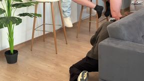 behind the scenes! cute funky town in hard double fucking on the set of porn with her stepbrothers!