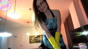 German teen maid seduced and fucked by boss in POV