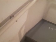 Second cumshot on the roof of the building in the same day - jerking off my 18cm cock