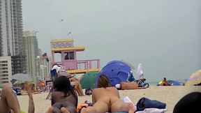 Exhibitionist Wife 99 And 102 - Milf Heather Spreads Her Ass While Nude Beach Watched And Her Husband Had No Clue What Was Going On! 15 Min