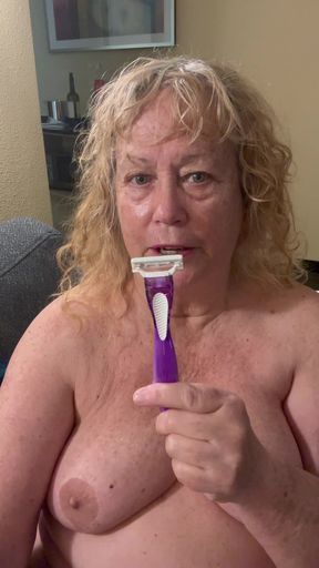 Shaving Those Thick Granny Lips