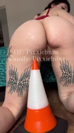 BIG BOOTY PAWG RIDES XL TRAFFIC CONE DILDO