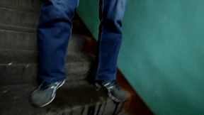piss in jeans. mature milf urinates on the common stairs. public dirty fetish. amateur.