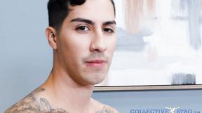 ”tatted dude Kian Kane plays with his booty hole while jerking off”