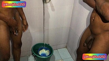 In the shower after sex with their girlfriends