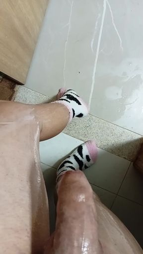 gay femboy sexy lingerie with cum shower
