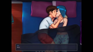 Summertime Saga - Blue Haired girlfriend wakes up to a huge cock ( Eve) (20.10)