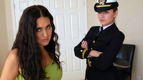 Spanked for missing drill: Melanie Taylor pays the penalty with her ass