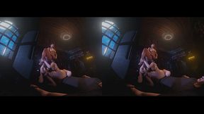 Double Lick - Resident Evil orgy featuring Jill Valentine, Claire Redfield and Ada Wong - render 3D animation for VR video game