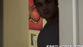 Horny jock hardcore double penetration raw 3way with step dad