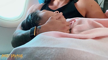 PUBLIC fingering asian on an airplane MILE HIGH CLUB (FULL VIDEO)