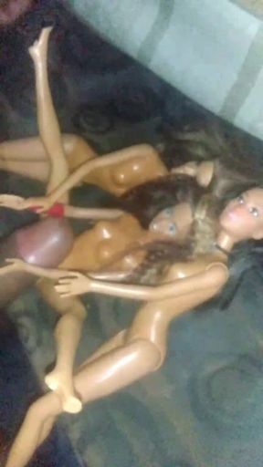 brunette barbies sharing