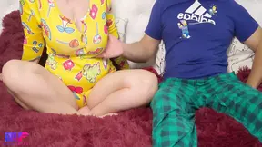 Step sister with big tits jerks off step brother for the first time